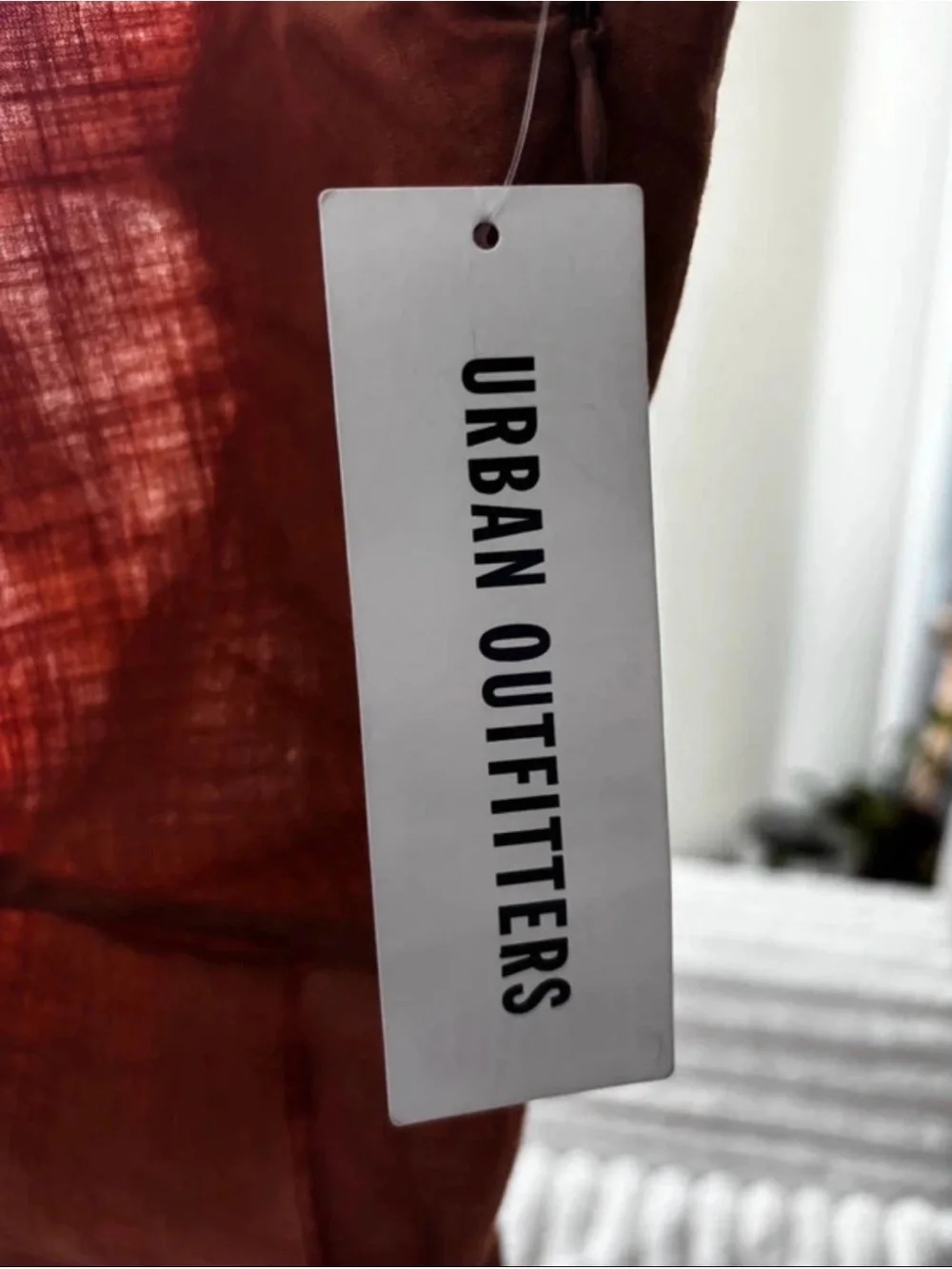 Urban Outfitters One-Shoulder Knot Midi Dress in Rust